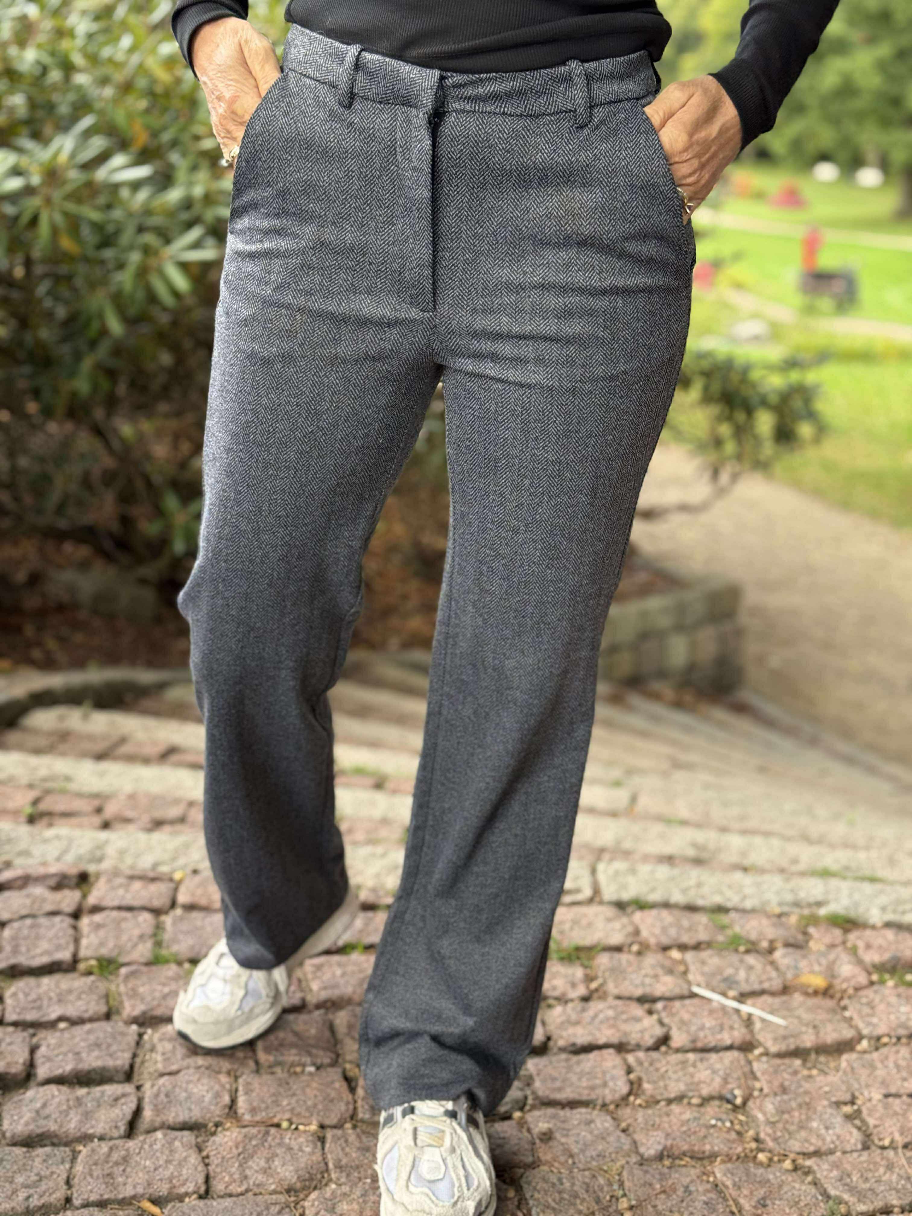 VMZAMIRA Trousers - Black/HERRINGBON